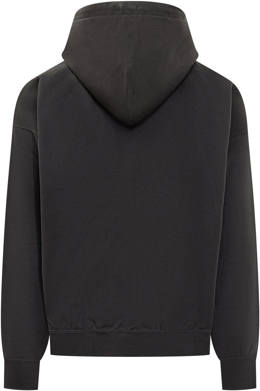 Y-3 Felpa con cappuccio e zip nera Y-3 Donkergrijs