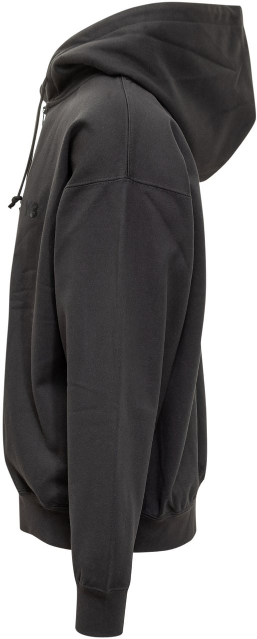 Y-3 Felpa con cappuccio e zip nera Y-3 Donkergrijs