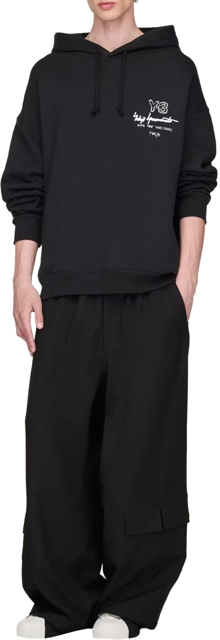 Y-3 Merch Graphic Logo Hoodie Zwart