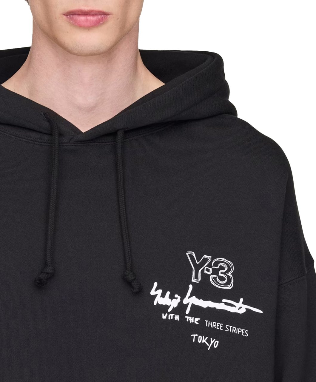 Y-3 Merch Graphic Logo Hoodie Zwart
