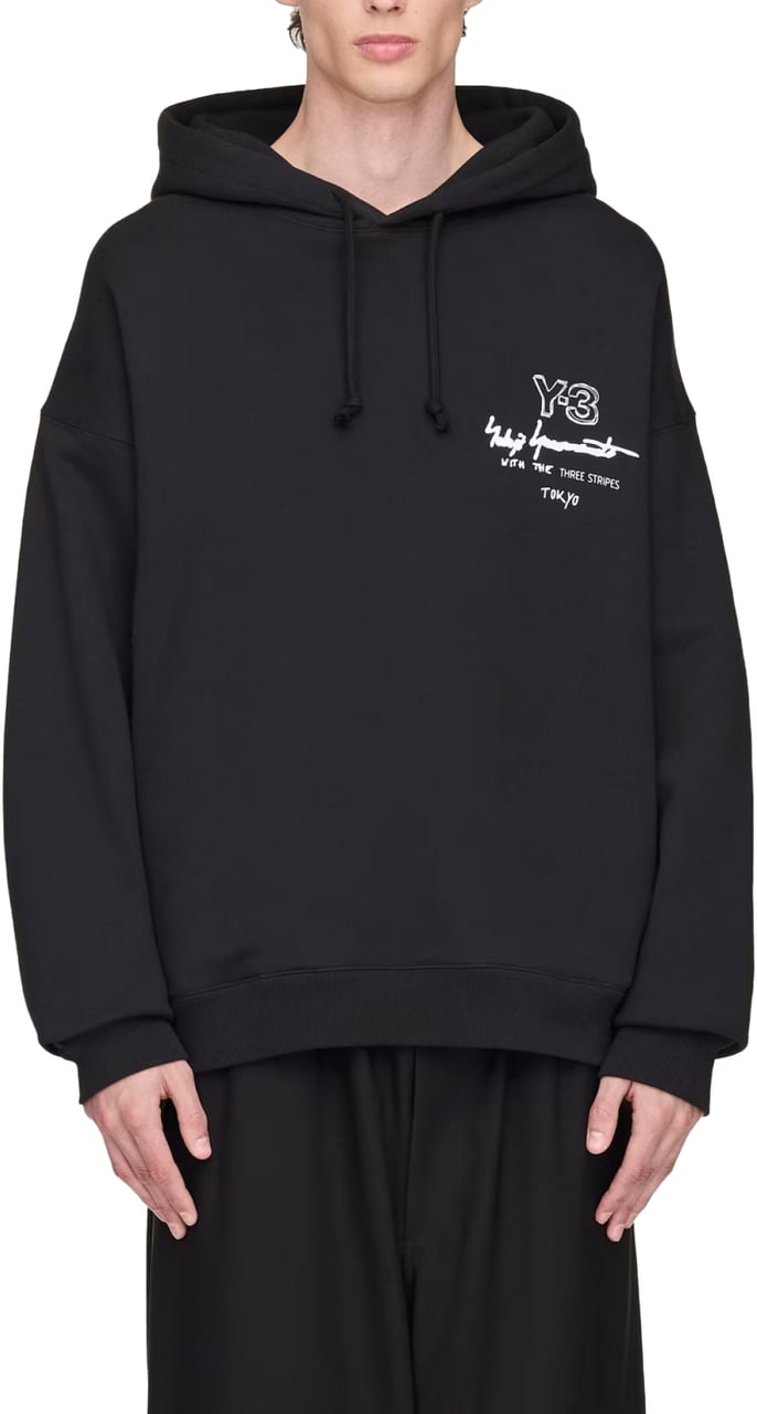 Y-3 Merch Graphic Logo Hoodie Zwart