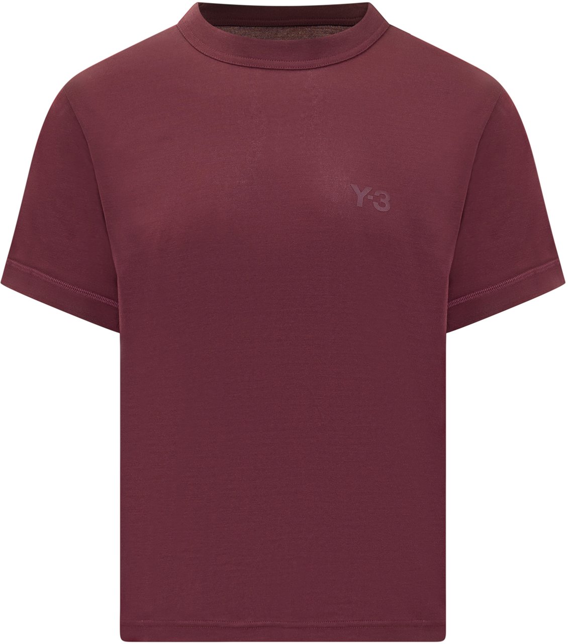 Y-3 Y-3 T-Shirt Bordeaux con Logo Tonale Bruin