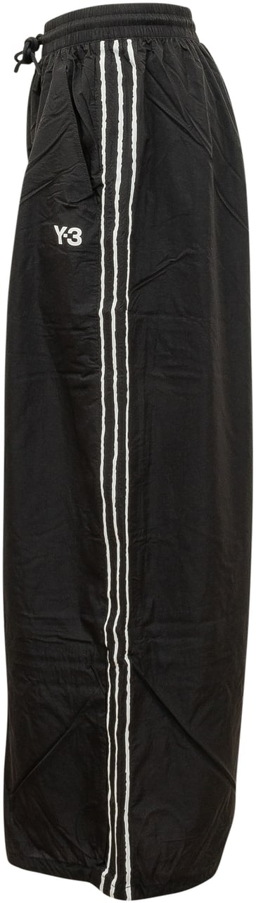 Y-3 Pantalone Rec 3s Wide con Coulisse e Bande Laterali Zwart