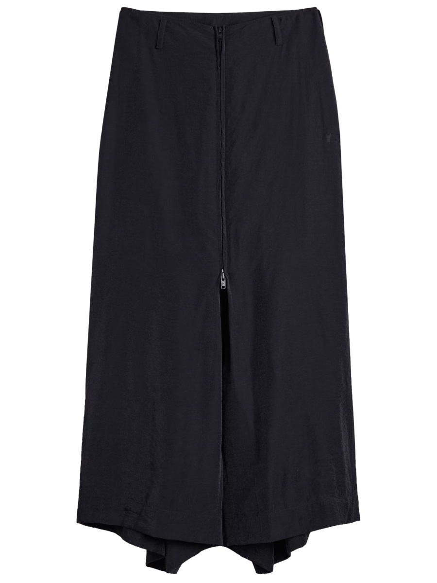 Y-3 Neutrals Wide-Leg Front Zipper Viscose-Blend Pants Zwart