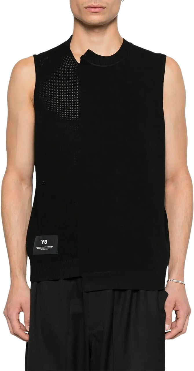 Y-3 Gfx Knit Vest Black Zwart