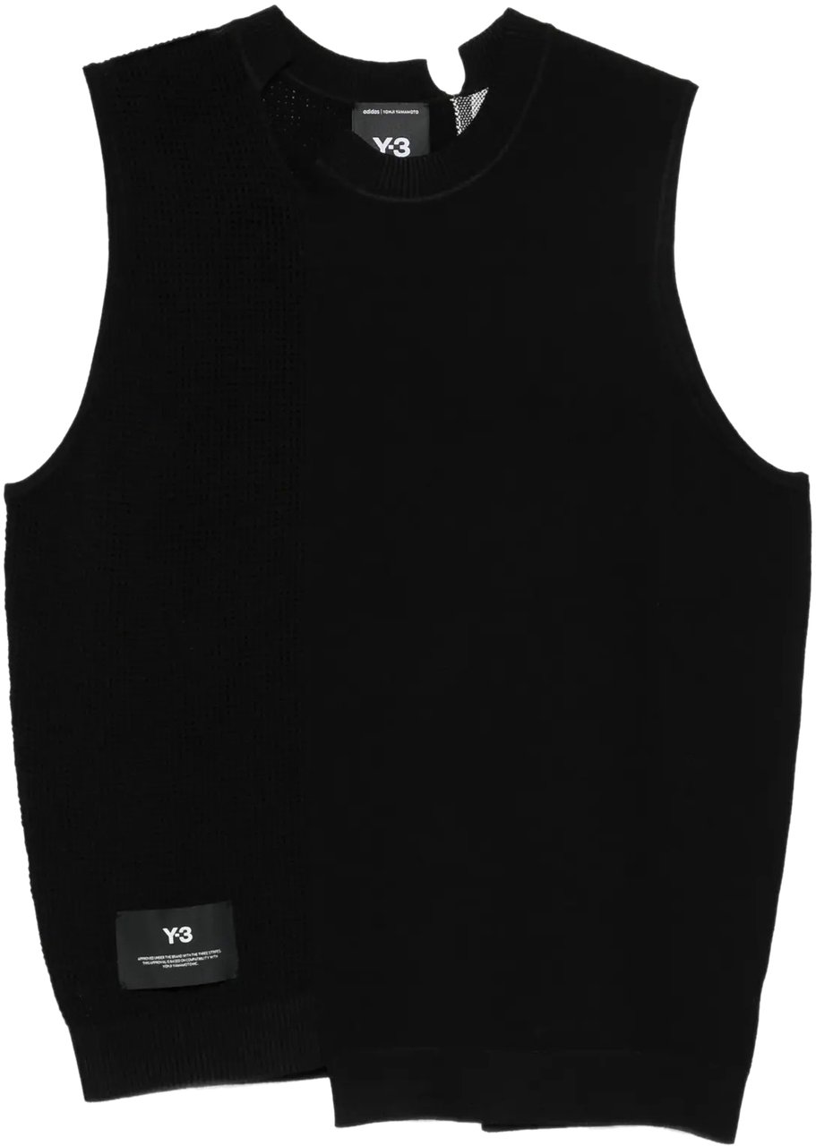 Y-3 Gfx Knit Vest Black Zwart