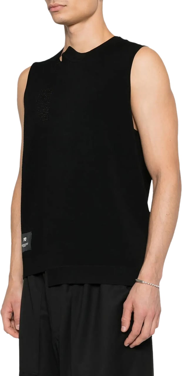 Y-3 Gfx Knit Vest Black Zwart