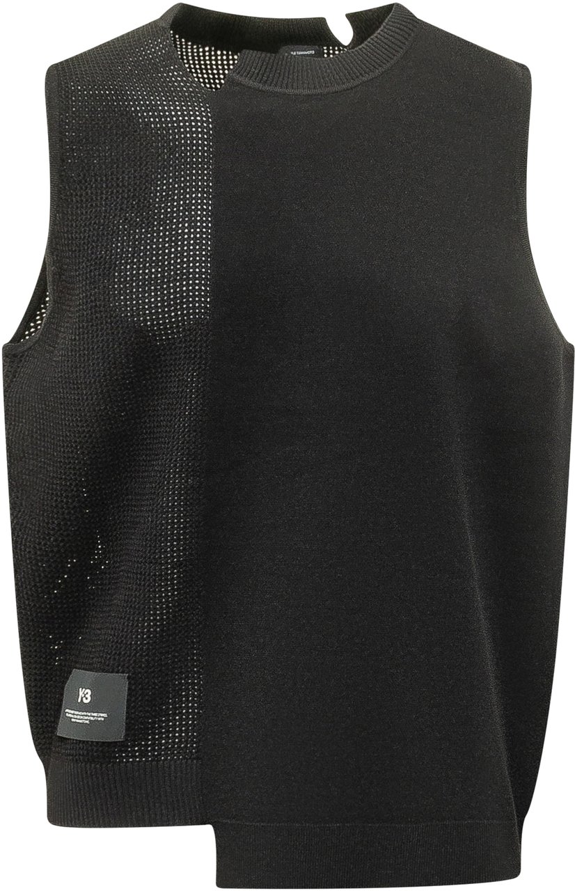 Y-3 Gfx Knit Vest Black Zwart