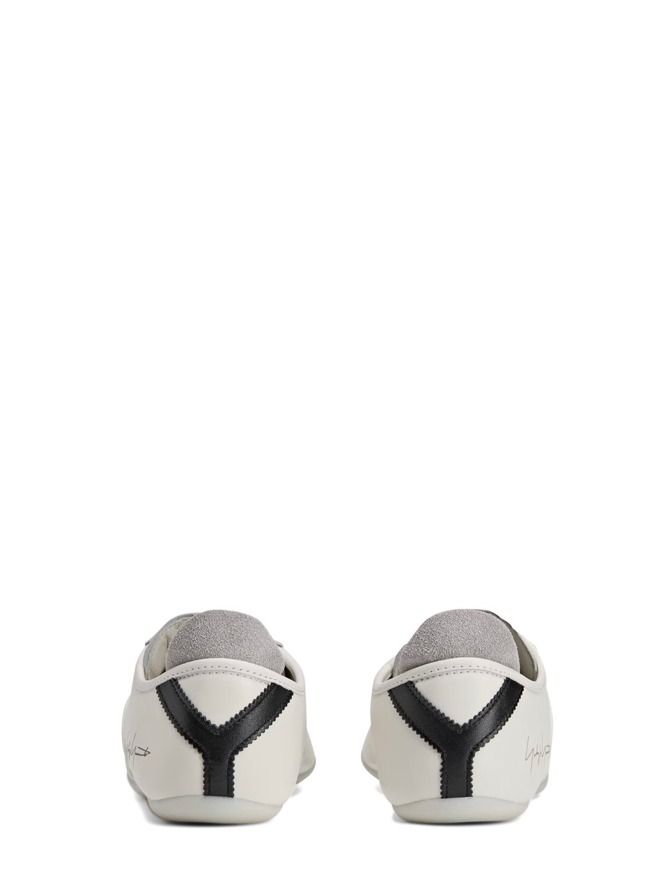 Y-3 White Leather Sneakers with Subtle Textile Accents Wit