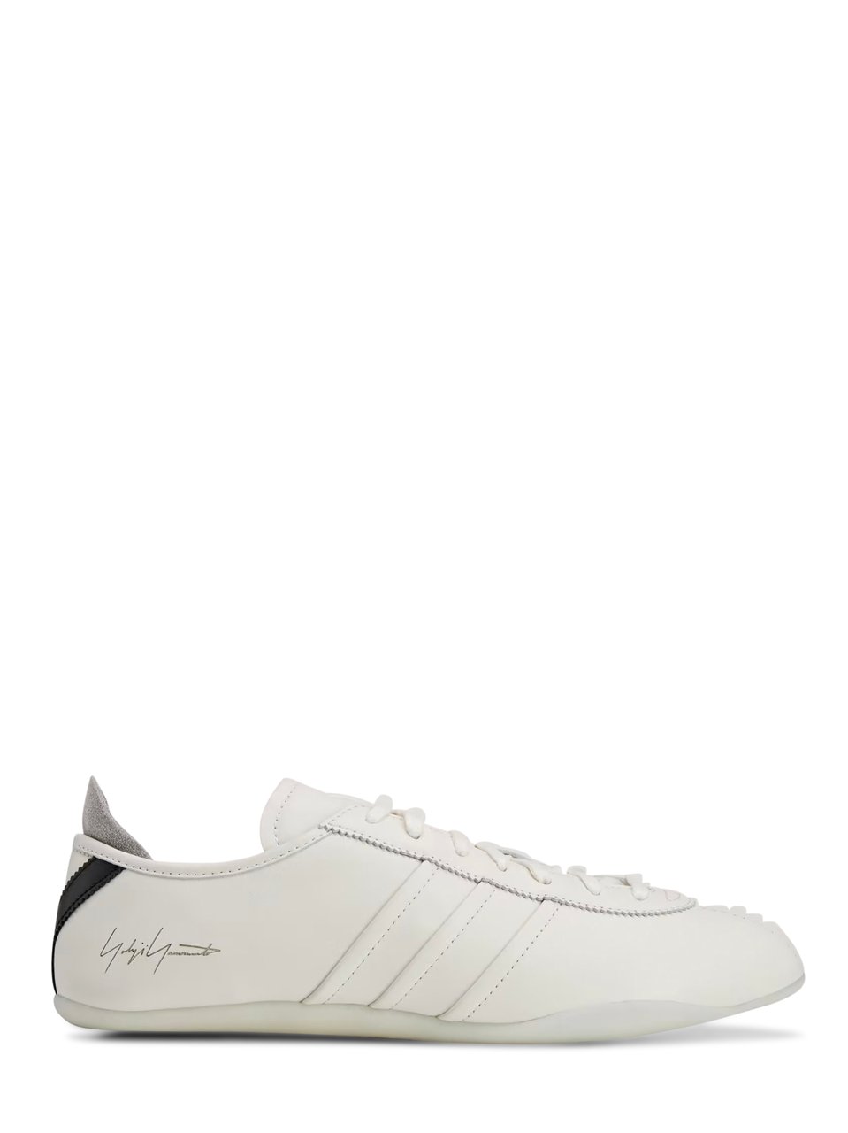 Y-3 White Leather Sneakers with Subtle Textile Accents Wit