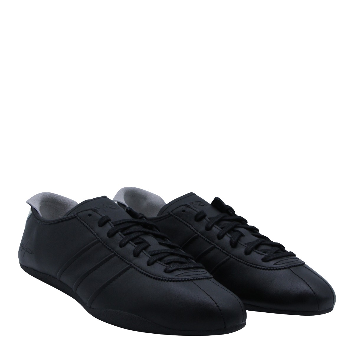Y-3 Low-top Leather Sneakers Zwart