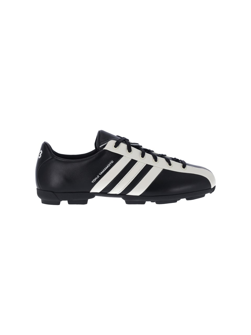 Y-3 Black Field Leather Sneakers Zwart