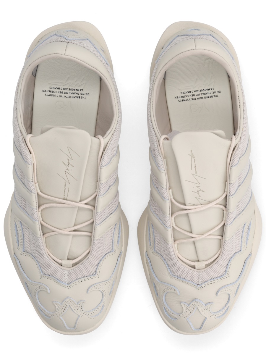 Y-3 Regu 2002 Leather Mesh Sneakers Grijs