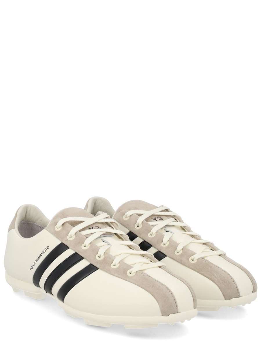Y-3 Field Smooth Leather Suede Accents Sneakers Neutraal