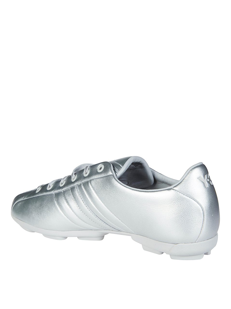 Y-3 Metallic Silver Side Stripes Sneakers Wit