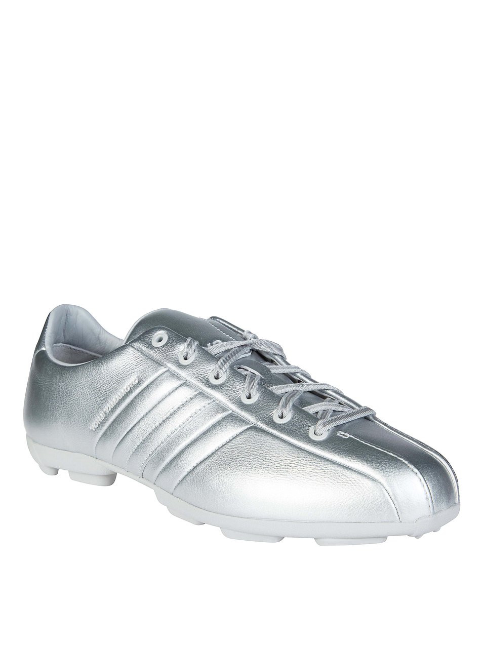 Y-3 Metallic Silver Side Stripes Sneakers Wit