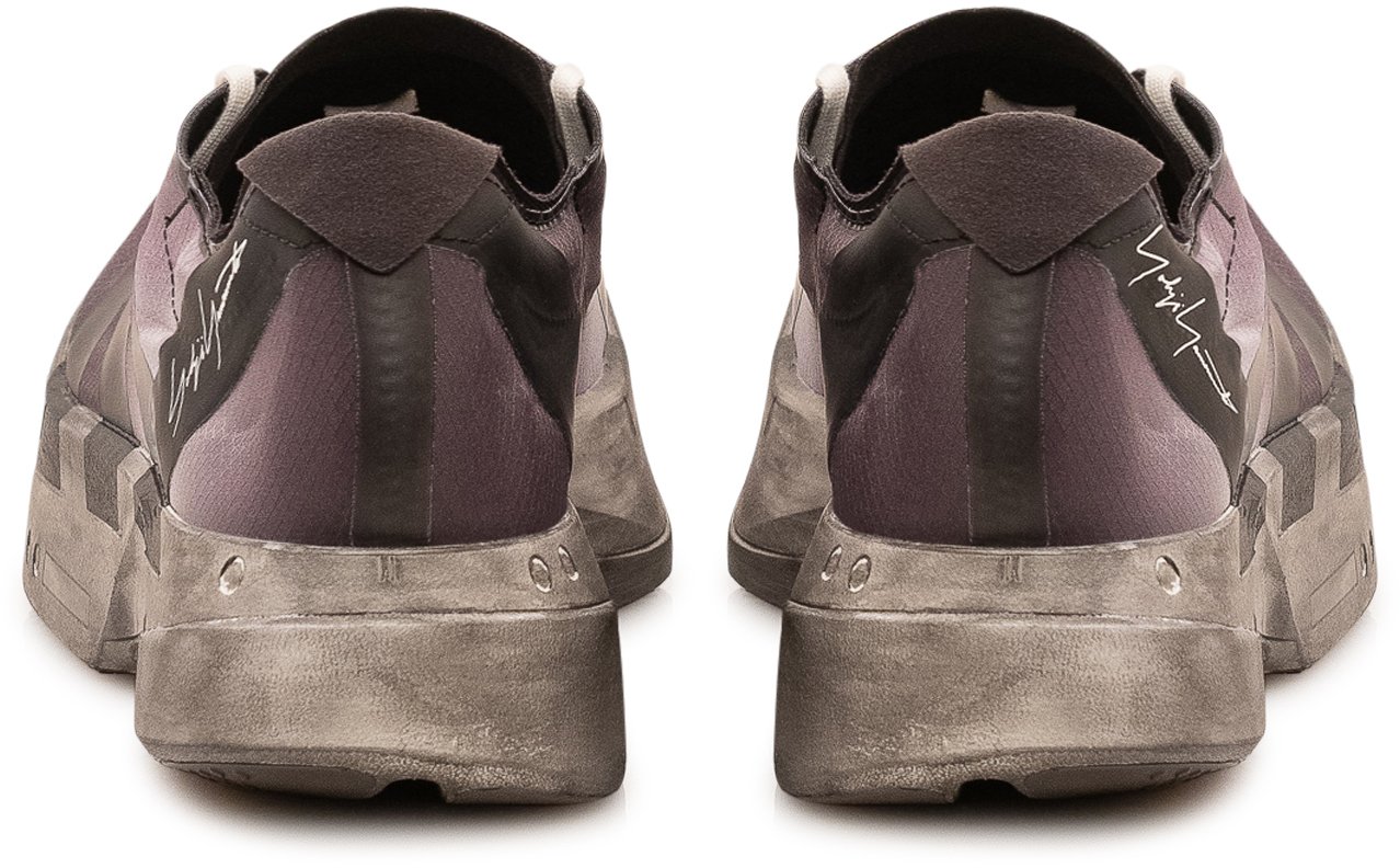 Y-3 Sneakers Basse con Bande Diagonali Grijs
