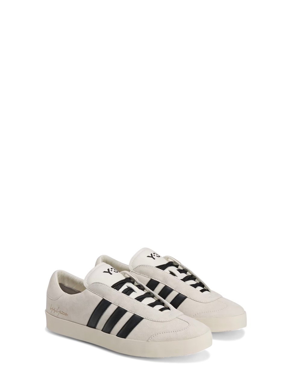 Y-3 Low-Profile Sneakers with Smooth Leather Upper Grijs