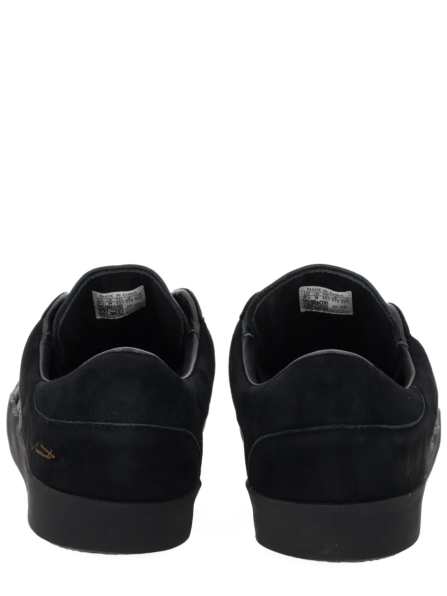 Y-3 Gazelle Black Leather Embossed Sneakers Zwart