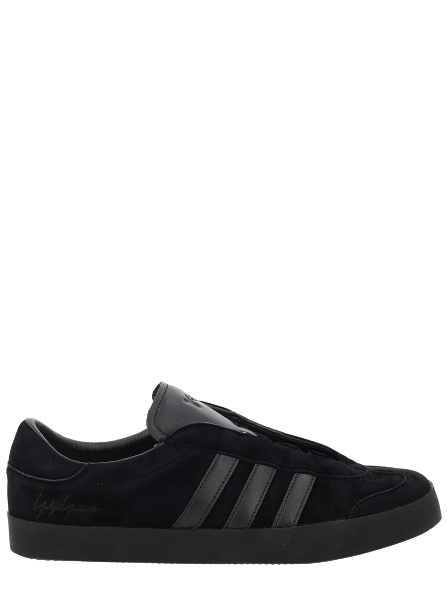 Y-3 Gazelle Black Leather Embossed Sneakers Zwart