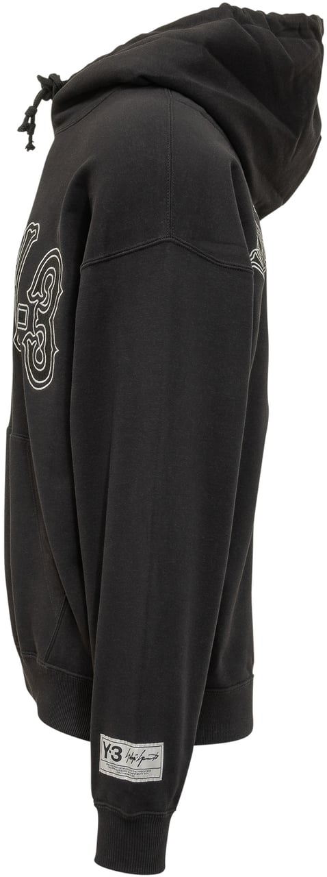 Y-3 Felpa El5 con Cappuccio e Grafica Zwart