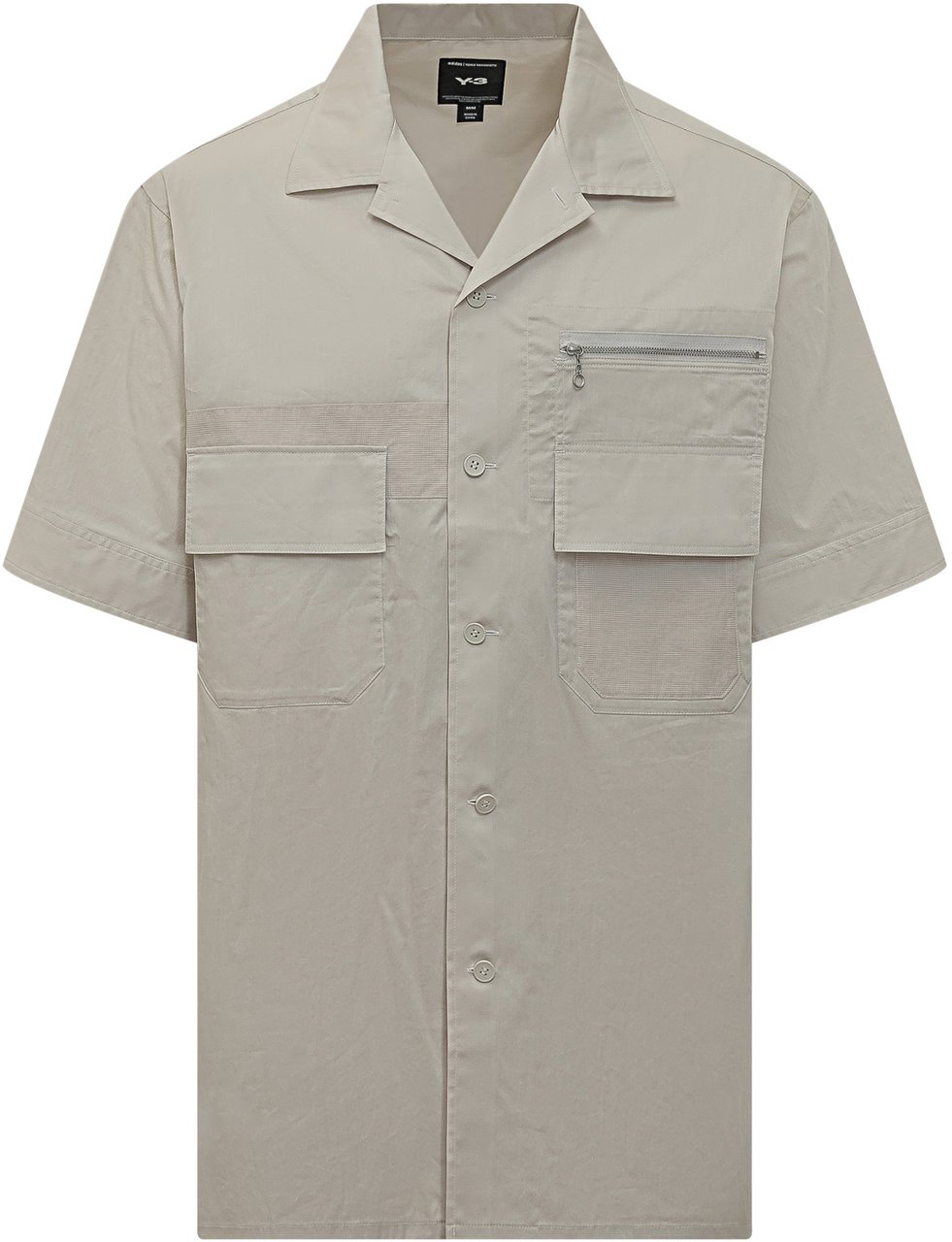 Y-3 Camicia Ut a Maniche Corte con Tasche Taupe