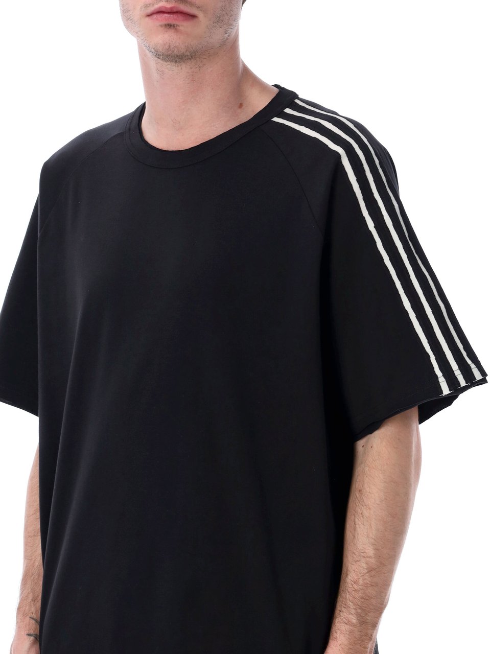 Y-3 Stripes S/S Tee Nero Zwart
