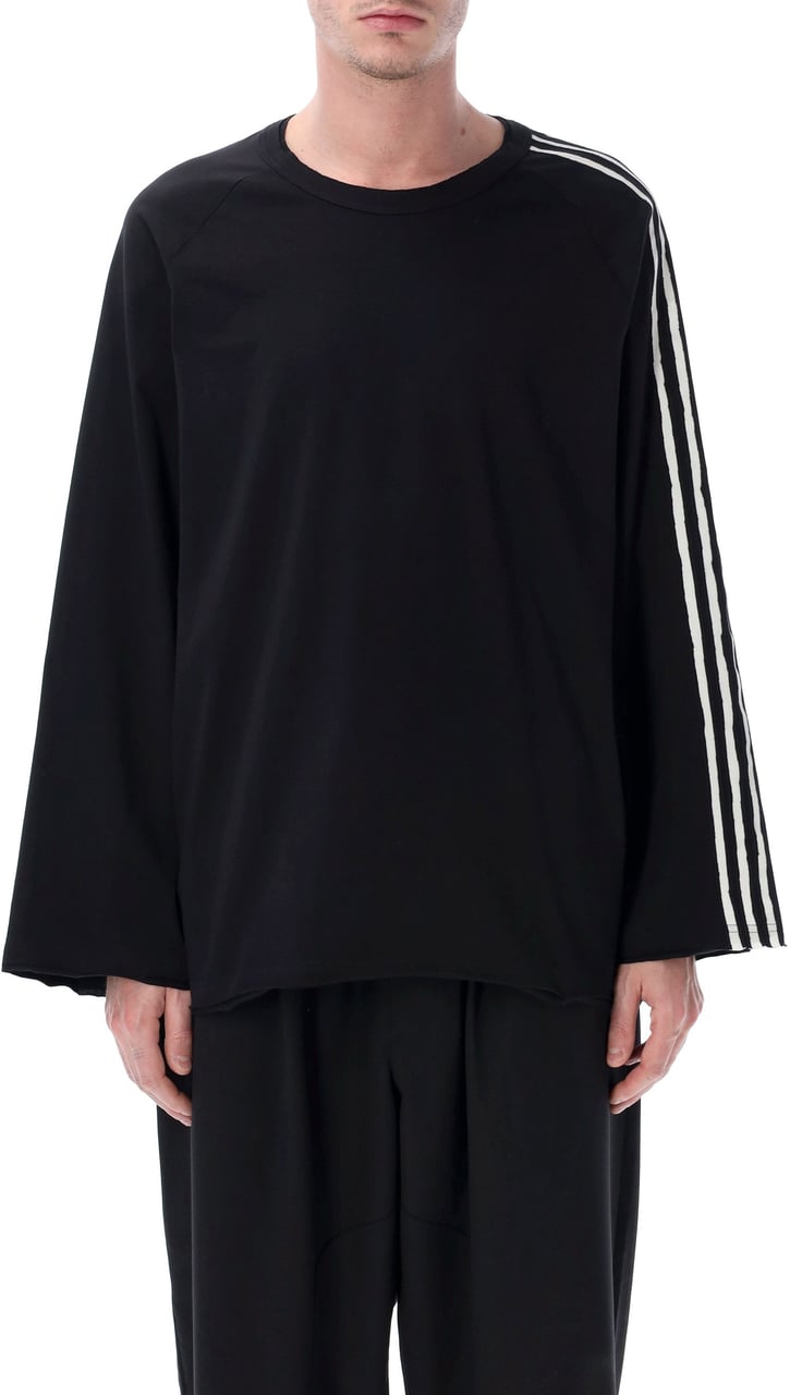 Y-3 Stripes L/S Tee Nero Zwart
