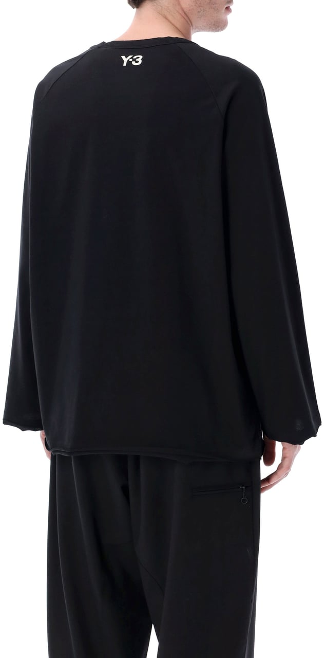 Y-3 Stripes L/S Tee Nero Zwart
