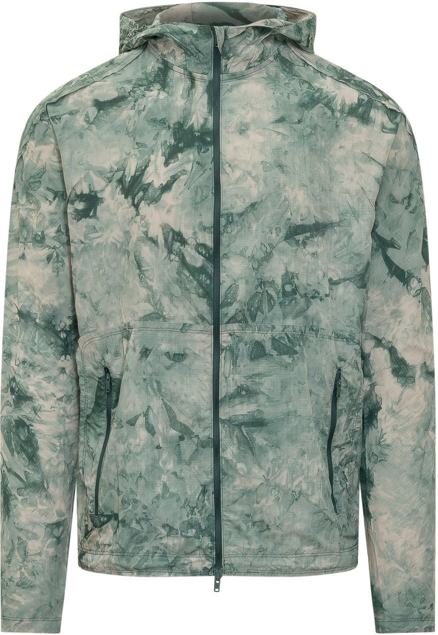 Y-3 Giacca con Cappuccio e Stampa All Over Lime