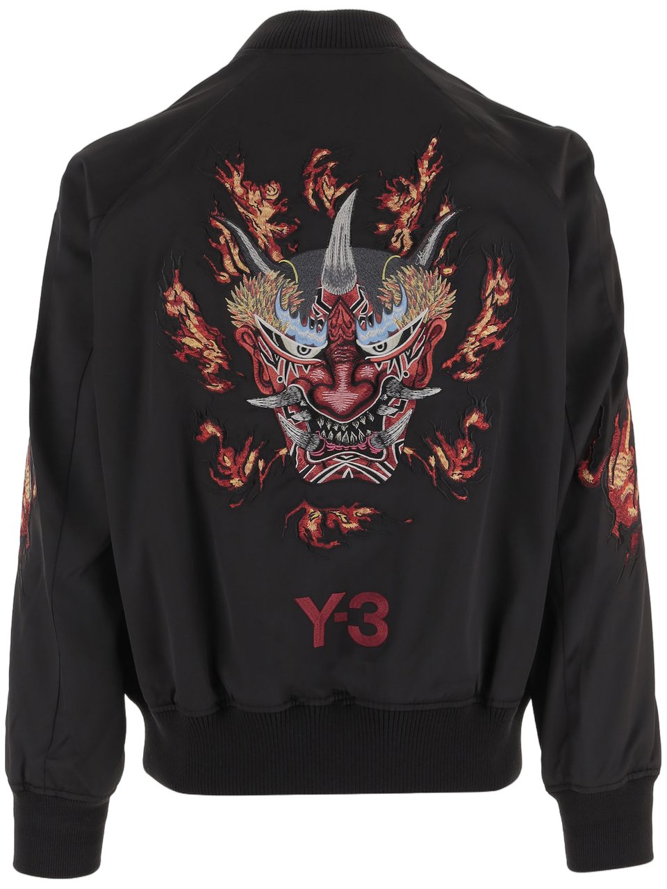 Y-3 Stretch Nylon Jacket With Ribbed Detailing And Embroidery Zwart