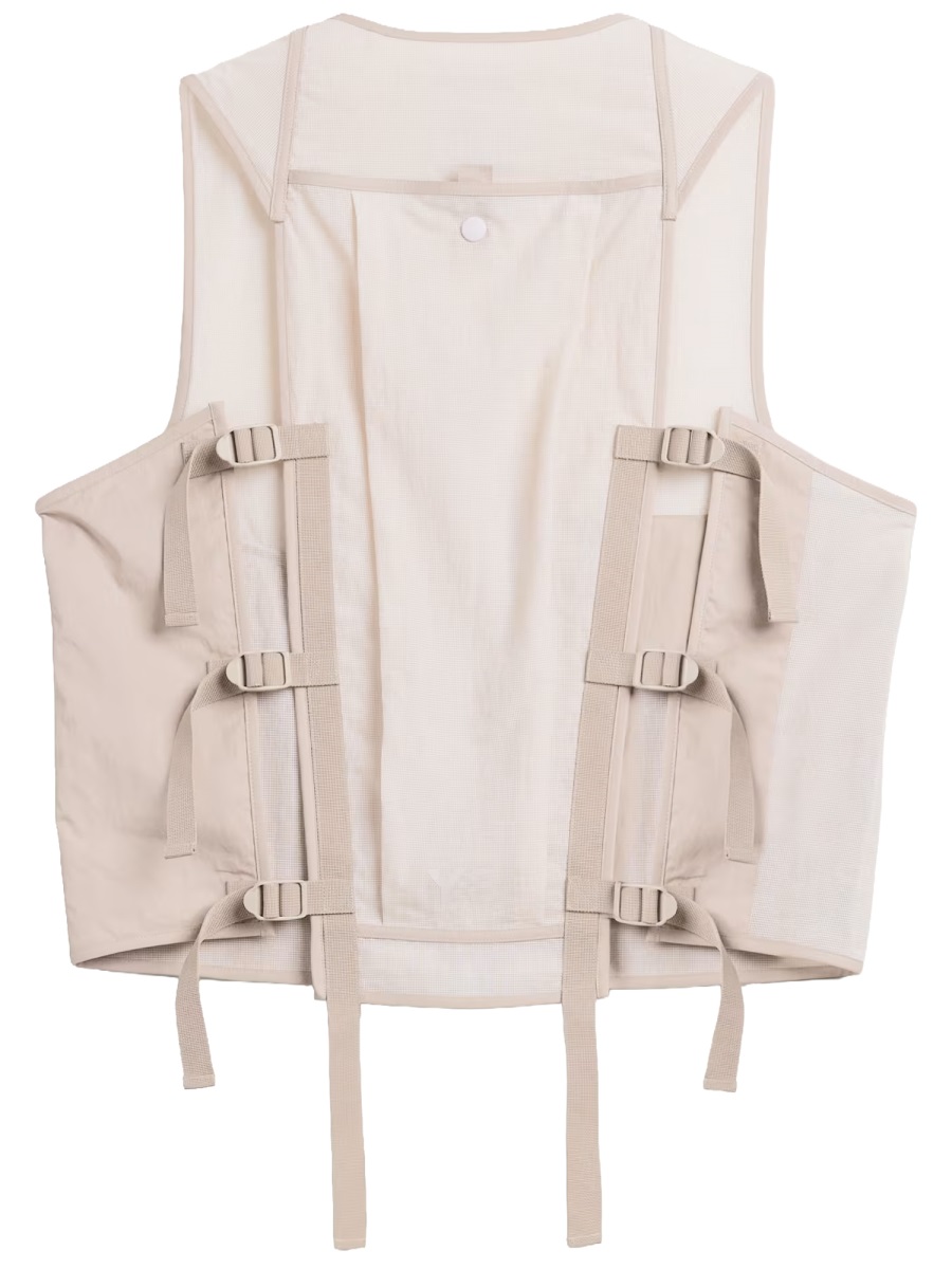Y-3 Tough Floral Jacquard Lace-Up Gilet Neutraal