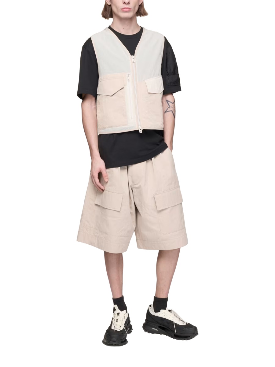 Y-3 Tough Floral Jacquard Lace-Up Gilet Neutraal