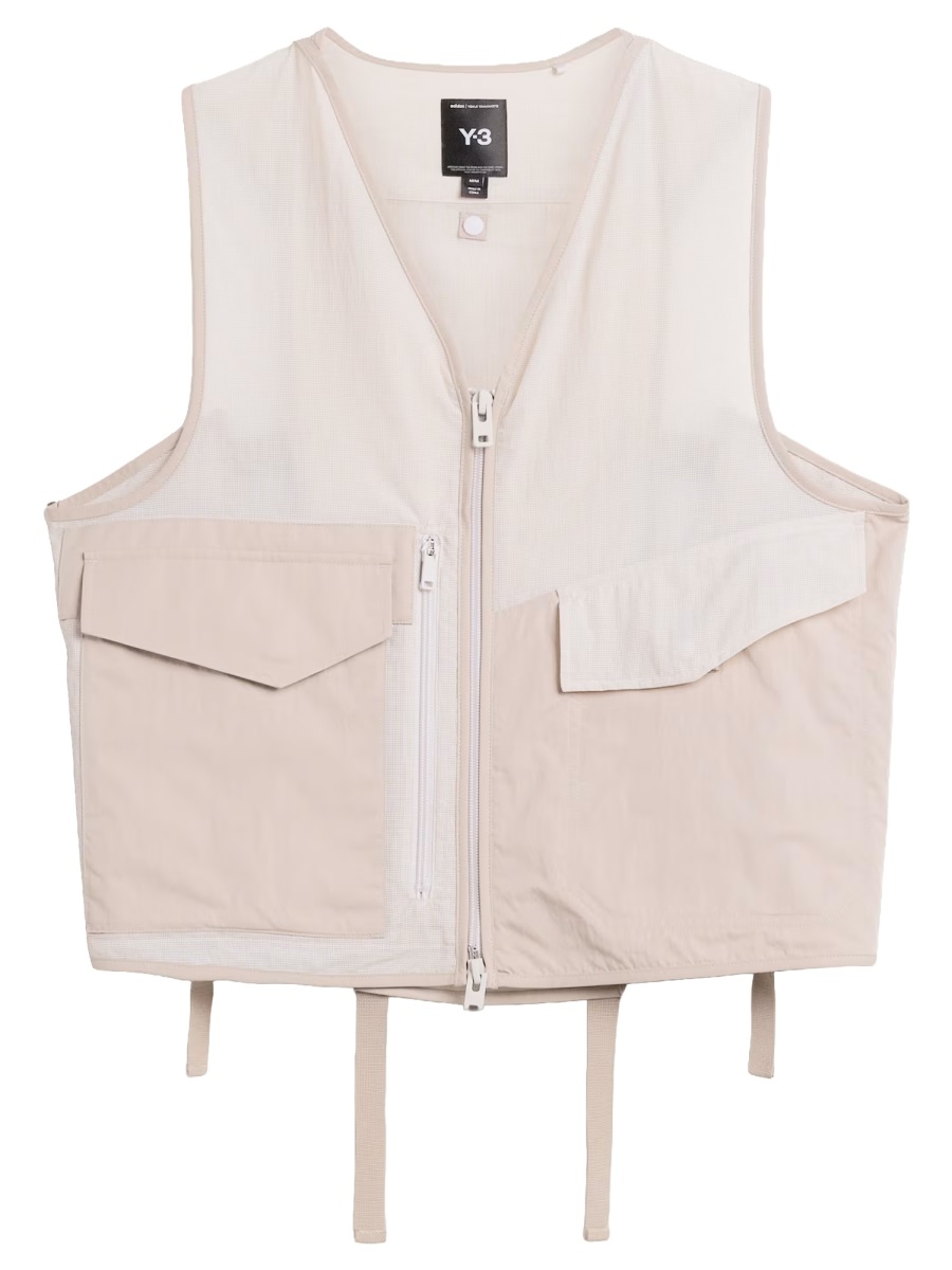 Y-3 Tough Floral Jacquard Lace-Up Gilet Neutraal