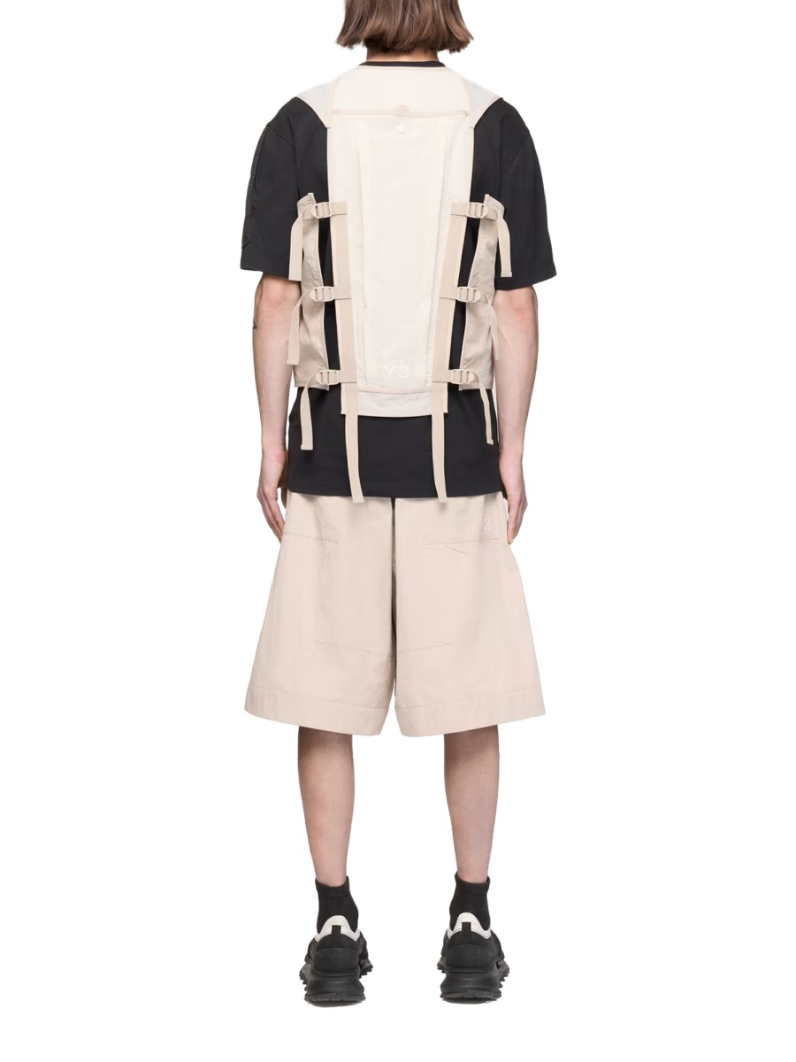 Y-3 Tough Floral Jacquard Lace-Up Gilet Neutraal