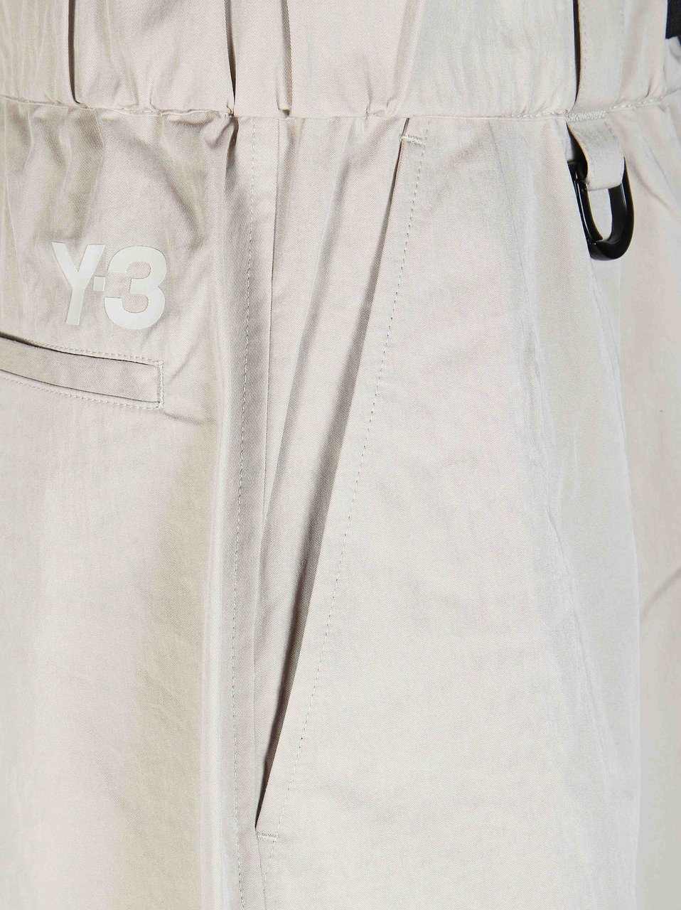 Y-3 Lightweight Neutral Tone Pleated Shorts Wit