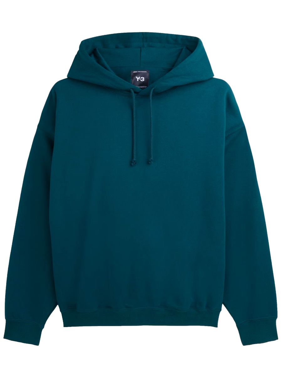 Y-3 Unisex Cotton-Blend Drawstring Hoodie Groen