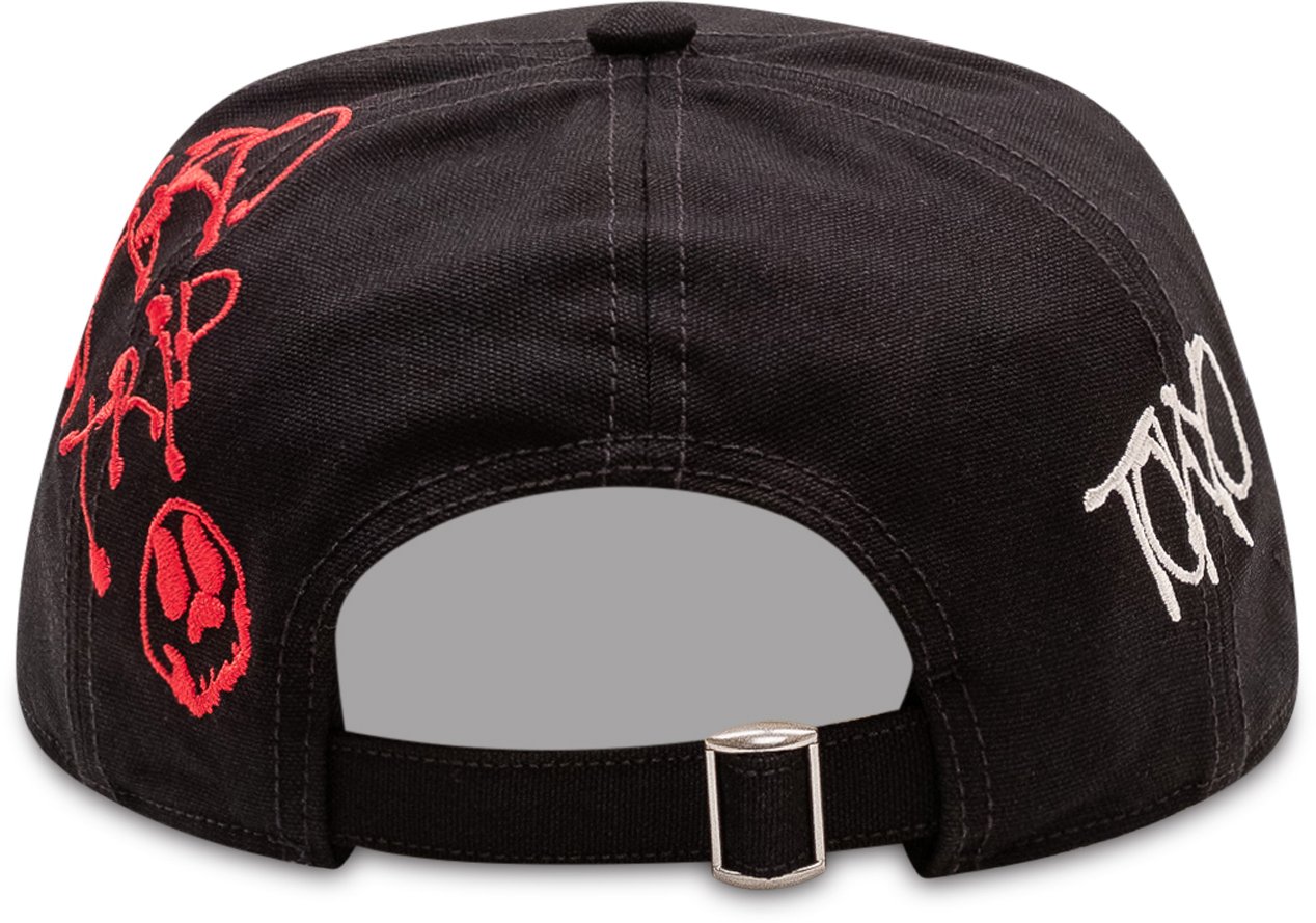 Y-3 Cappellino Chito con Ricamo Grafico Zwart