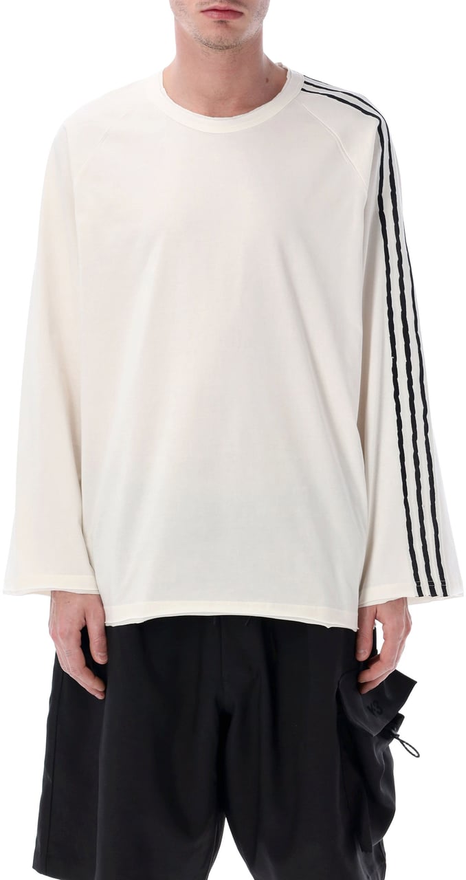 Y-3 Stripes L/S Tee Bianco Wit