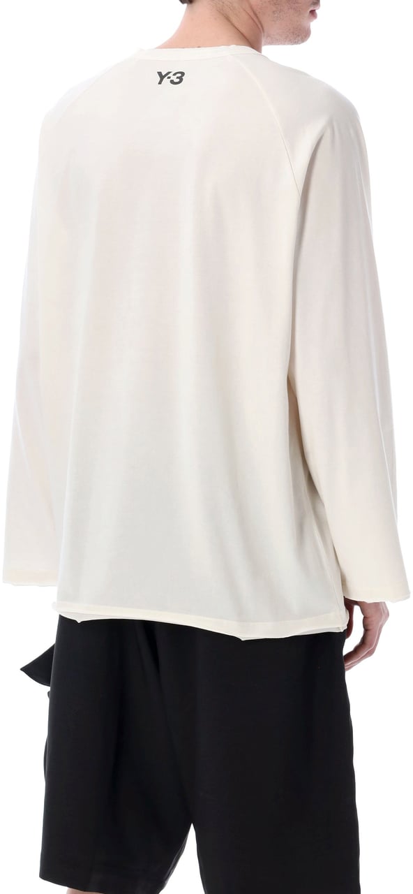 Y-3 Stripes L/S Tee Bianco Wit