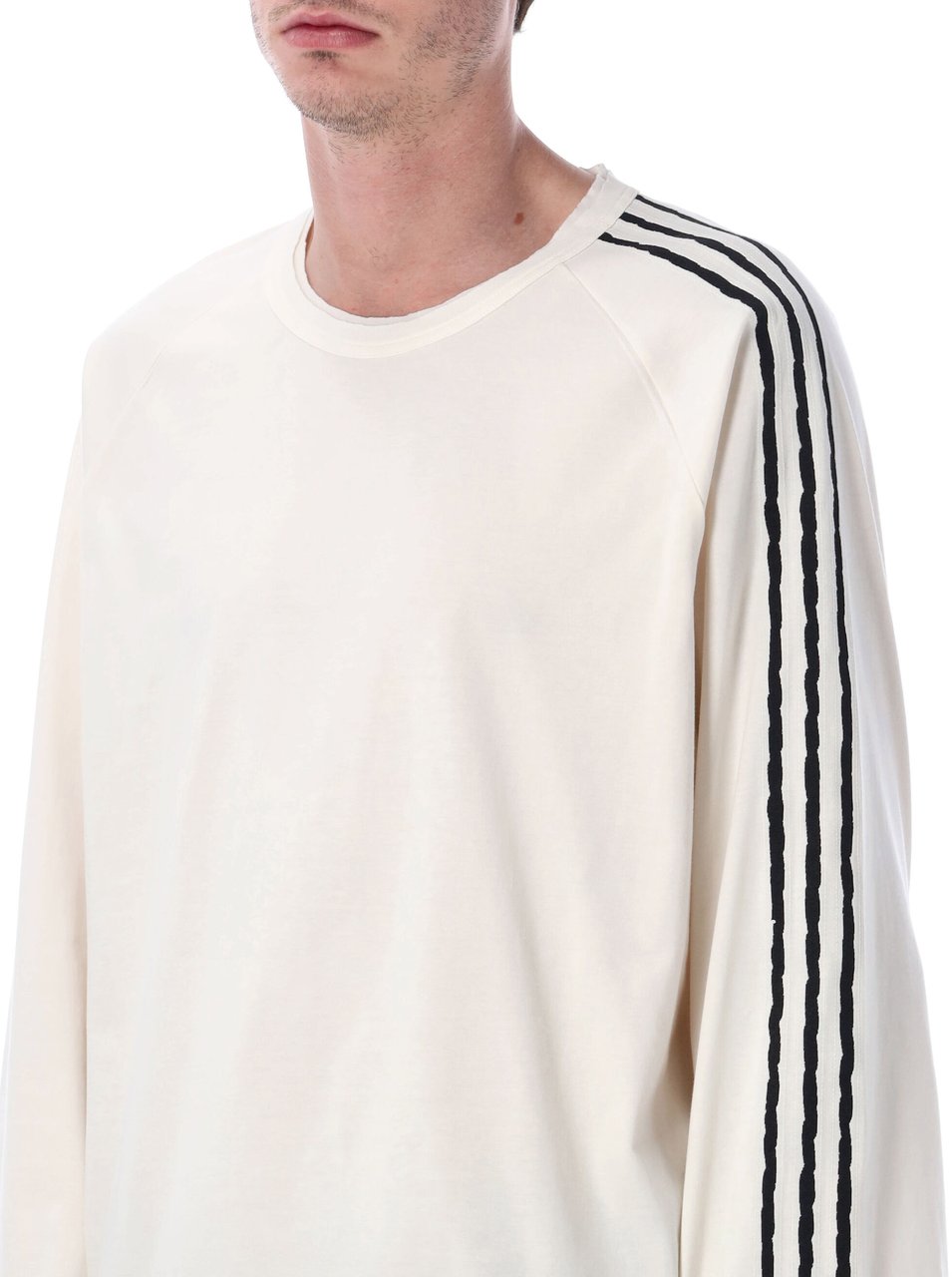 Y-3 Stripes L/S Tee Bianco Wit