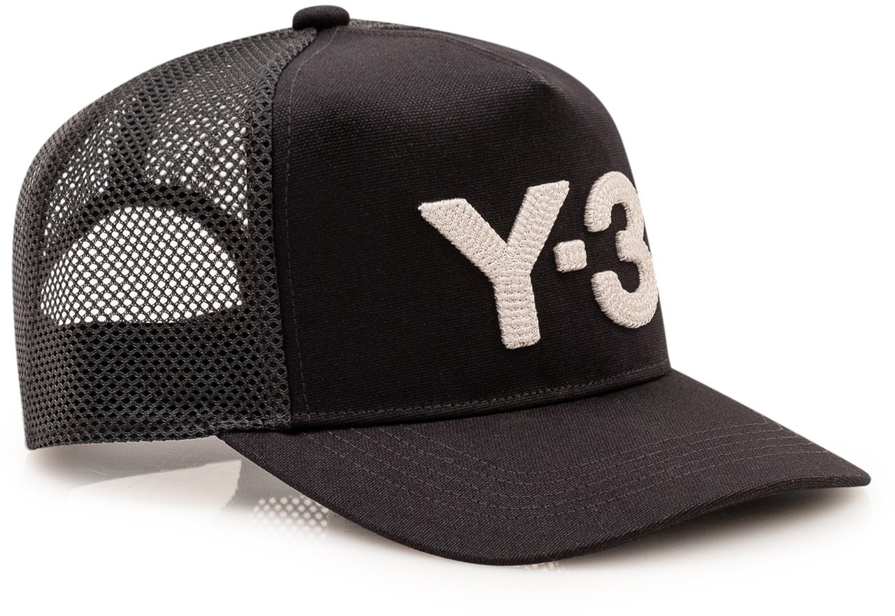 Y-3 Cappello Trucker con Logo Ricamato Zwart
