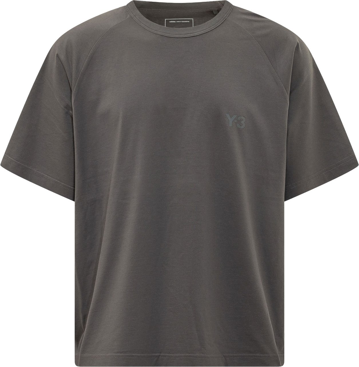 Y-3 T-shirt Boxy con Logo Donkergrijs