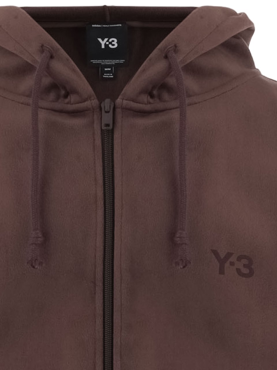 Y-3 Light Burgundy Ribbed Velvet Nylon Hoodie Grijs