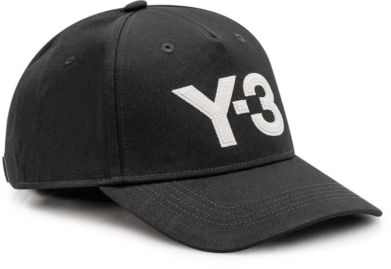 Y-3 Cappello Baseball con Logo Ricamato Zwart