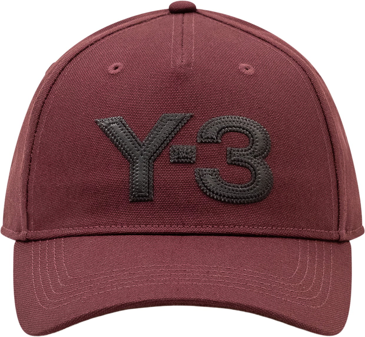 Y-3 Cappello Baseball con Lettering Ricamato Maroon