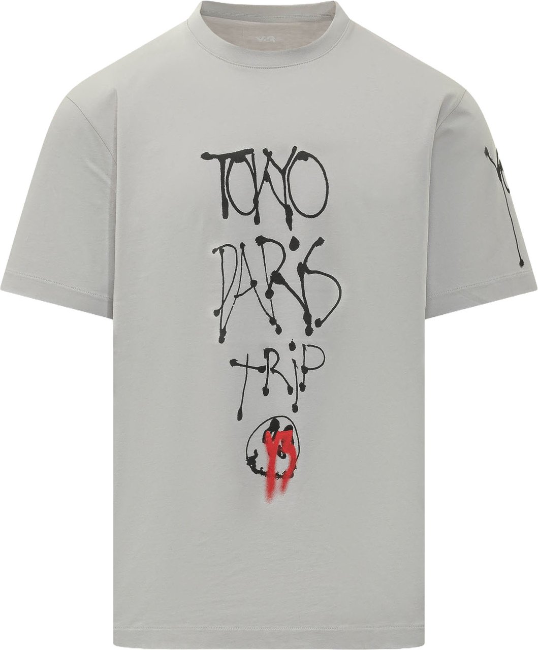 Y-3 T-shirt con Stampa Lettering Lichtgrijs