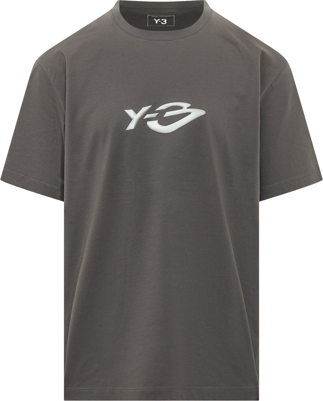 Y-3 T-shirt con Stampa Logo Donkergrijs