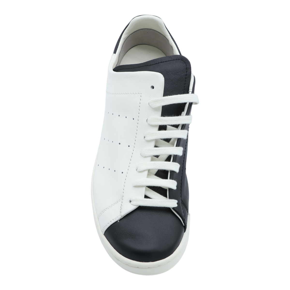 Y-3 Low-Top White Leather Sneakers with Black Accents Wit