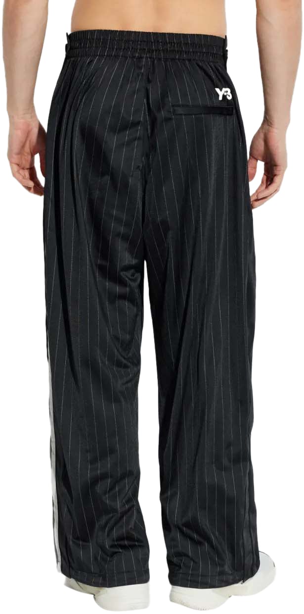 Y-3 pantalon de survetement a fines rayures et cordon de serrage Zwart